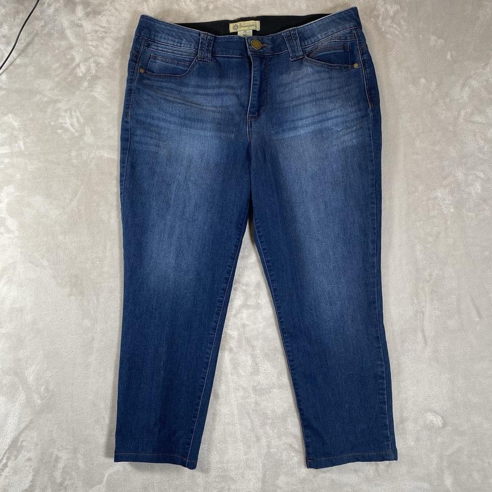 Democracy Jeans Womens 16 Blue Skinny Ab Technology Stretch Crop Dark Wash